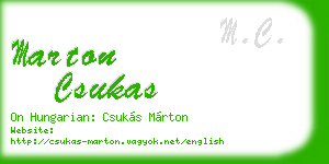 marton csukas business card
