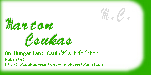 marton csukas business card